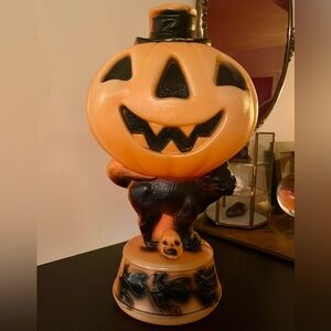 Halloween Empire 1960 Pumpkin and Black Cat Blowmold